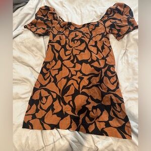 Linen dress from A New Day, brown/ black size L